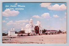 Tucson AZ-Arizona, San Xavier Mission, Antique, Vintage Souvenir Postcard picture