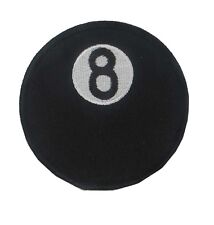 #3891 8-BALL EMBROIDERED IRON-ON PATCH POOL BILLIARDS EIGHT BIKER EMBLEM picture