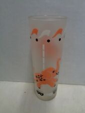 Vintage 1950 1959 PINK ELEPHANT barware cocktail glass OLD unused TALL picture