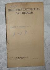 Vintage 1942 WWII Soldier’s Individual Pay Record  picture