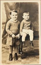 RPPC Pottsville PA Little Boys with Ball Billie Moore James Moore Postcard 1933 picture