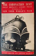 THE CORONATION SCOT: 1939 NEW YORK WORLDS FAIR BROCHURE BRITAINS LUXURY TRAIN picture