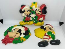 Vintage 90s Lot x 3 Disney Mickey Mouse Minnie Christmas Holiday Fridge Magnets picture