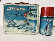 Vintage Jet Patrol Lunchbox And Thermos 1957 by Aladdin. Solid Set picture