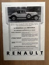 1931 Advertising - Automobile UNIC 8 - RENAULT Nervastella Reinastella - 1507 picture