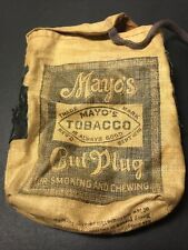 ANTIQUE FABRIC MAYO'S CUT PLUG FOR SMOKING AND CHEWING TOBACCO POUCH 1878 picture
