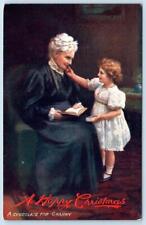 1910's TUCK'S CHRISTMAS CHOCOLATE FOR GRANNY GRANNIES DARLING OILETTE POSTCARD picture