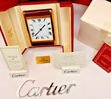 *** Cartier Tank Alarm Clock Maroon serviced Complete with All boxes papers *** picture