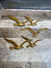 Vintage HOMCO Syroco Plastic Seagulls Faux Wood Wall Art Flying Birds 3 Pieces picture