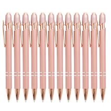 PASISIBICK 12 Pieces Rose Gold Ballpoint Pen with Stylus Tip 2 in 1 Stylish Met picture
