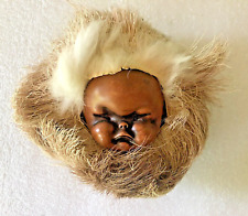 Vtg Eskimo Baby Face Doll w Real Fur Palm-Size Curio Inuit Alaska or Canada picture