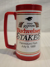Budweiser Stakes/Fairmount Park Horse Racing Insulated Beer Stein Mug Cup 1980s picture