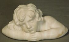 Antique Italian Genuine Marble Statue Sculpture Grand Tour Pensive Cherub Putto picture