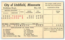 1953 Utilities Dept. City of Litchfield Minnesota MN Revalued $2 Postal Card picture