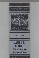 Matchbook Cover James A. Decker Cheyenne, WY picture