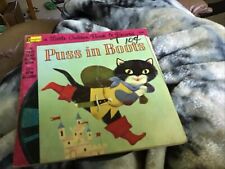 Vintage Read and Hear Book and Record Puss in Boots Little Golden Book (L) picture