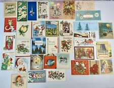 *B* Huge Lot of 34 Vintage Christmas Cards 1920’s-1960’s MCM Used picture