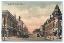 1915 A Business Street Buildings Scene Dodge City Kansas KS Carriages Postcard picture
