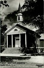 RPPC First Baptist Church - Fairfield IL Illinois - Unused UNP Postcard picture
