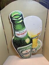AUTHENTIC  Vtg Heineken Bottle Beer Embossed Metal Tin Advertising Sign 3-D, NY picture