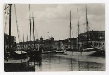 really beautiful 1930s vintage photo BARBADOS HARBOR boats and boardwalk picture