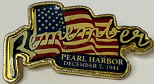 Rare Pearl Harbor Remember December 7th 1941 Enamel Trade Collect Pin Vintage picture