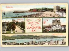 c1921 Greetings From Vancouver BC British Columbia Canada Multiview Postcard picture