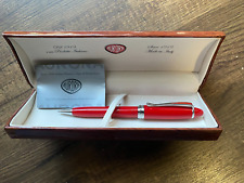 AURORA Ipsilon Deluxe Red/Silver Rollerball Pen - Blue Ink - Italy - B32-C picture