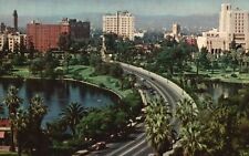 Vintage Postcard Willshire Boulevard Thoroughfare Macarthur Park Los Angeles CA picture