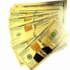 20 Pcs President Donald Trump Colorized $1000  Dollar Bill Gold Foil Banknote US picture