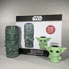 Geeki Tikis Star Wars Mandalorian Mug with Child Grogu Mini Muglet Set BNIP picture