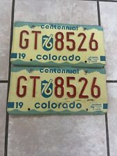 Vintage 1970s Colorado Centennial License Plates - Pair picture