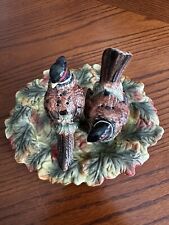 Spode Harvest Collection PheasantSalt & Pepper Shakers with Tray - 3 Piece Set picture