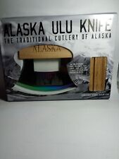 Alaska Ulu Knife The Ulu Factory Alaskan rainbow blade W/ Stand New In Box /ulu9 picture