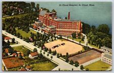 Saint Cloud Minnesota~Saint Cloud Hospital Aerial View~1946 Linen Postcard picture
