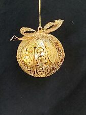 Danbury Mint 23 KT Gold-plated 2001 Holiday Ball Ornament Mint Condition picture