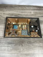 Vintage 3D Wooden Shadow Box Picture Kitchen Folk Art Diorama Made In Italy picture