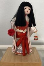 Vintage Japanese Ichimatsu doll Traditional Bell Silk Kimono 12” picture