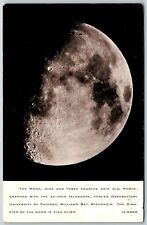 The Moon- Nine & three fourths Days Old, Yerkes Observatory, Chicago - Postcard picture