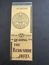 Vintage Pennsylvania Matchbook “The Berkshire Hotel” Reading, PA picture