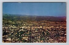 Santa Barbara CA-California Bird's Eye City & Mountains Vintage Postcard picture