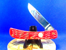 CLASSIC SODBUSTER WORK KNIFE RED PICKED BONE HANDLES w/ GERMAN ROSTFREI BLADE picture