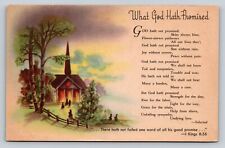 Vintage Unposted Postcard What God Hath Promised Light Undying Love I Kings 8:56 picture