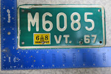 Vermont License Plate Tag 1967 1968 Vt Motorcycle Mc M6085 (AYCF) picture