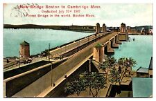 1908 New Bridge Boston to Cambridge, Dedicated July 31st, 1907, MA Postcard picture