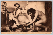 c1900s UDB Musee Du Luxembourg Combad De Coqs Leon Gerome Antique Postcard picture