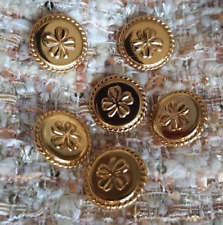 Chanel Authentic Gold Tone Vintage Clover Buttons Set Of 6 ,size 18 mm picture