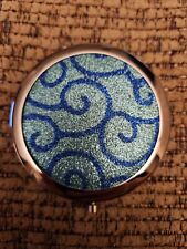 Vintage 1990s Blue & Green Compact & Mirror picture