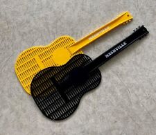 2 GUITAR SHAPED FLYSWATTERS with NASHVILLE embossed - ONE BLACK & ONE YELLOW picture
