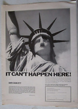 1970 ACLU Political Print Ad ~ Adolph Hitler, It Can't Happen Here in America picture
